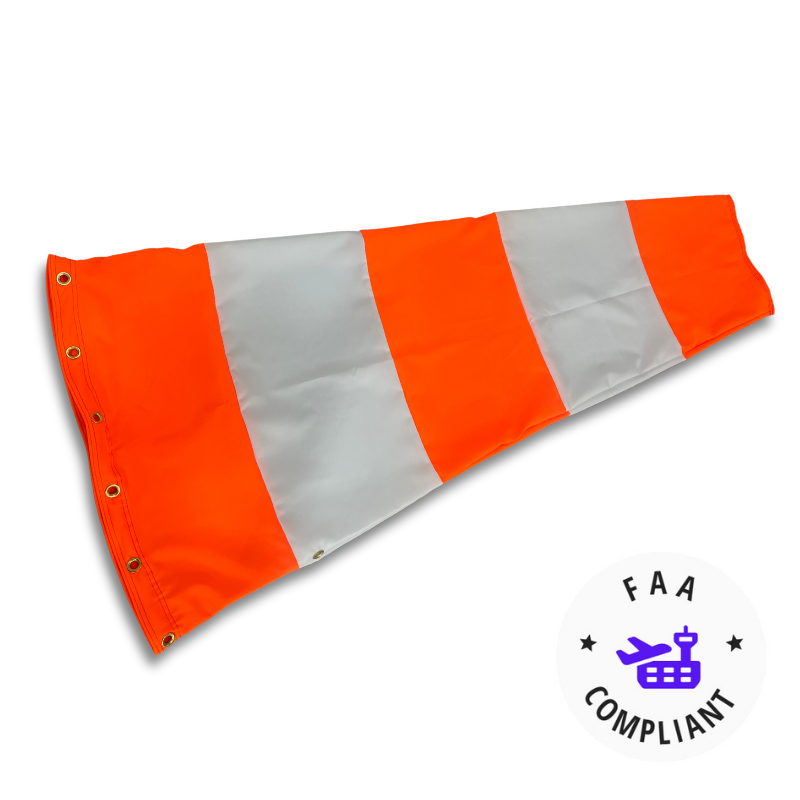 Airport orange and white windsock- FAA compliant