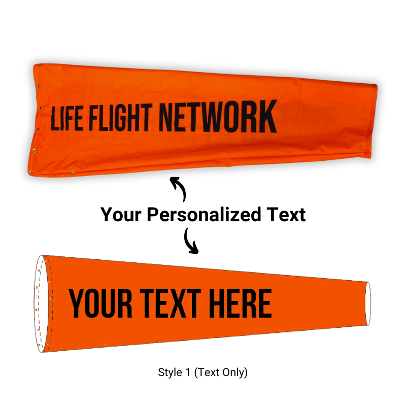 custom printed personalized airport windsock for aviation purposes like hangars, airstrip, airports