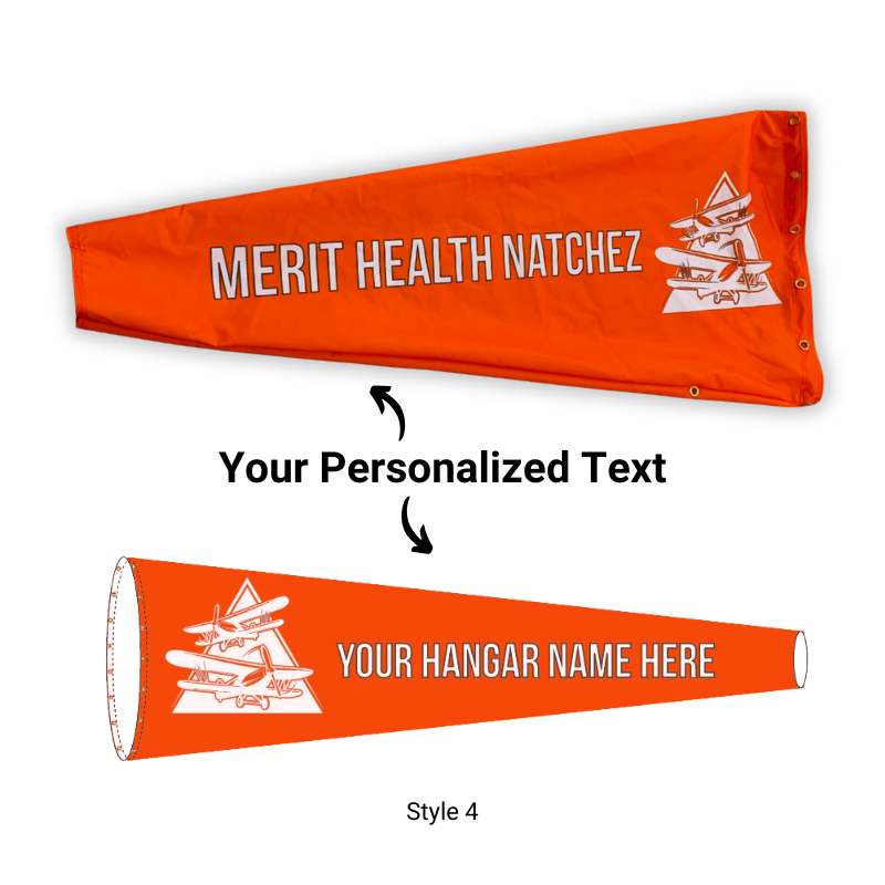 custom printed personalized airport windsock for aviation purposes like hangars, airstrip, airports