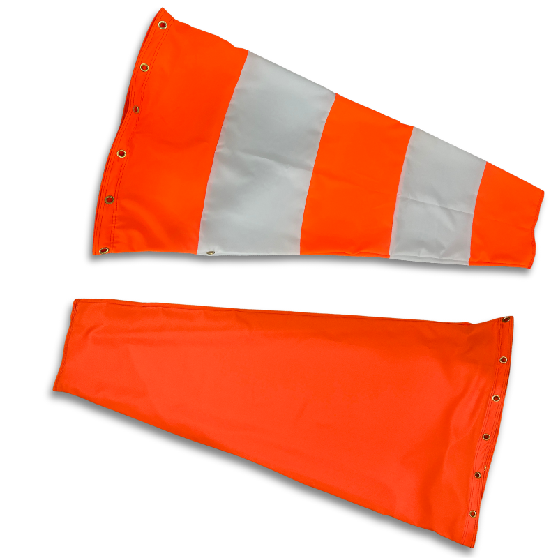 airport orange and white windsocks. Orange windsocks for industrial use