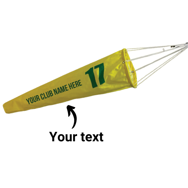 Add your personalized text to a golf pin windsock flag