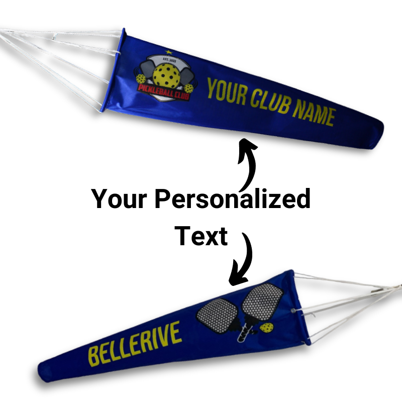 personalized text pickleball windsocks 